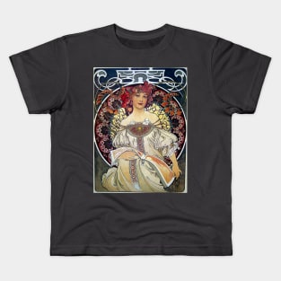 Reverie by Alfons Mucha Kids T-Shirt